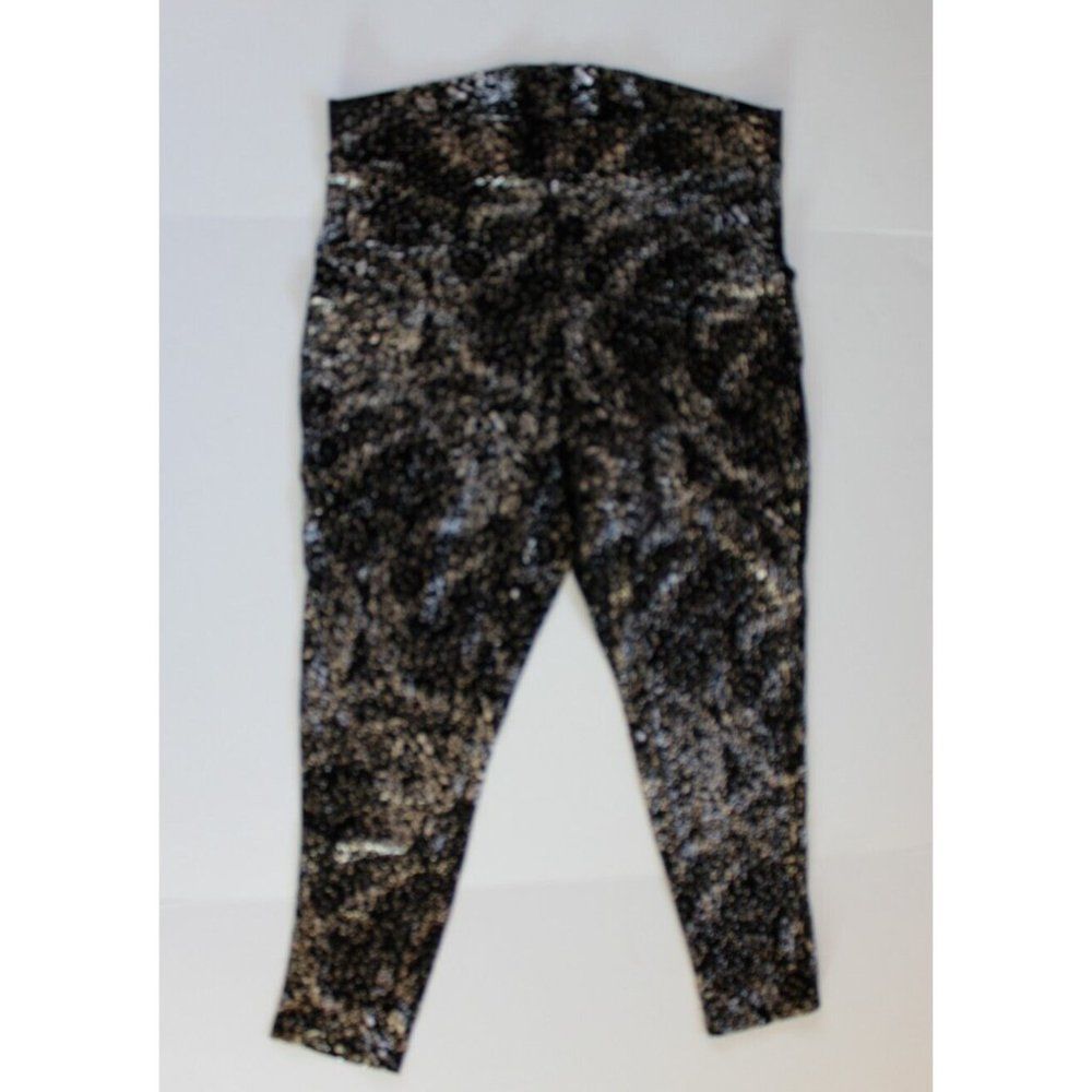 Torrid Size 2 Leggings Stretch  Pants Black Silver Splatter Metallic  18/20